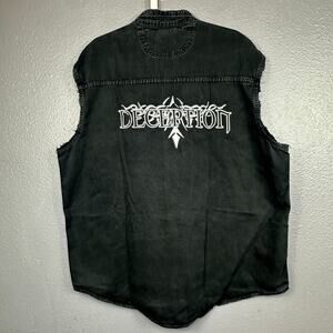 Vintage UNIK Black Motorcycle Sleeveless Vest Deception Men’s Size XL Cotton